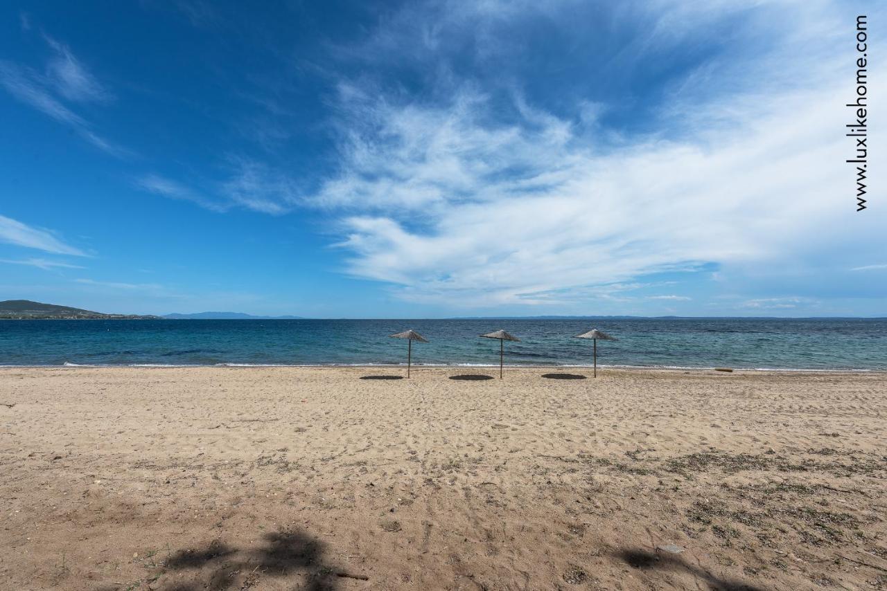 #Luxlikehome - Mediterranee Beachfront Summer House Kalyves Polygyrou Екстер'єр фото